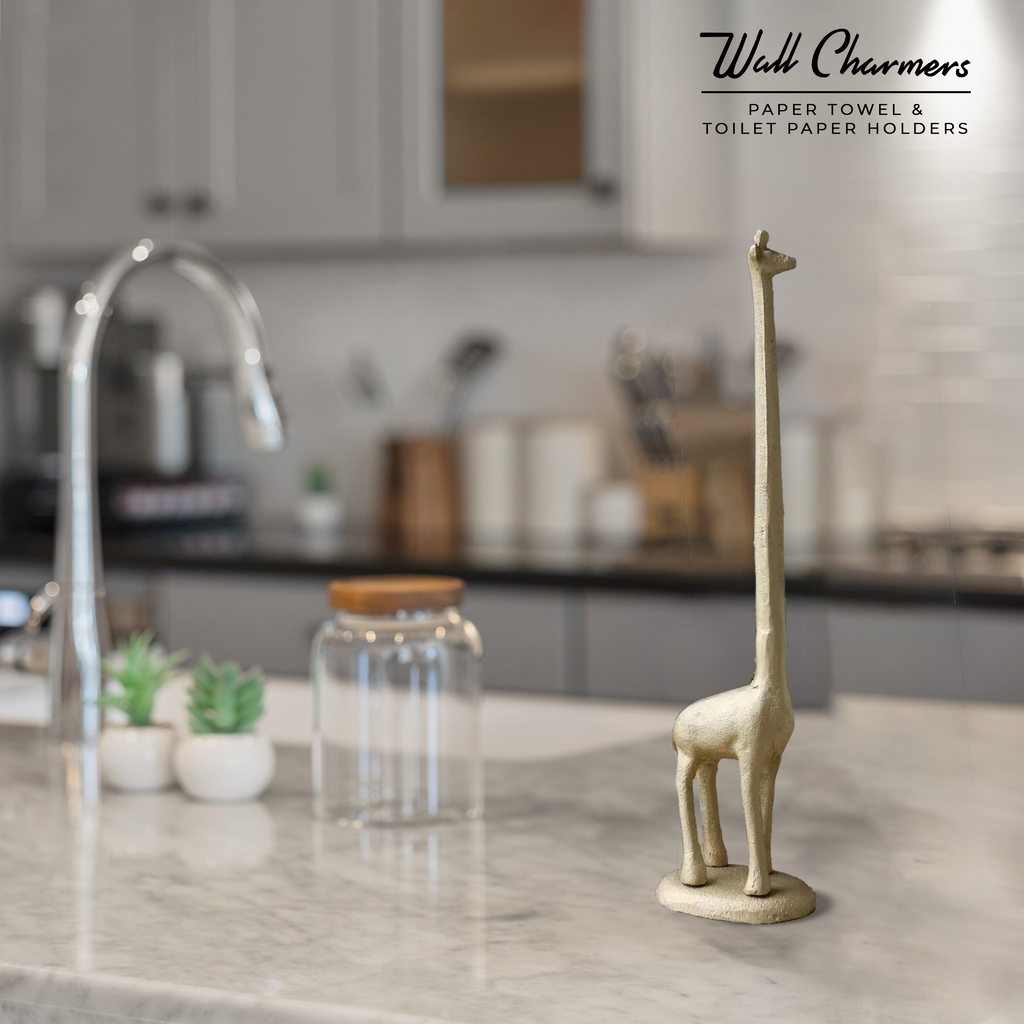 Giraffe Gold Paper Towel Holder, 17.5" Wall Charmers