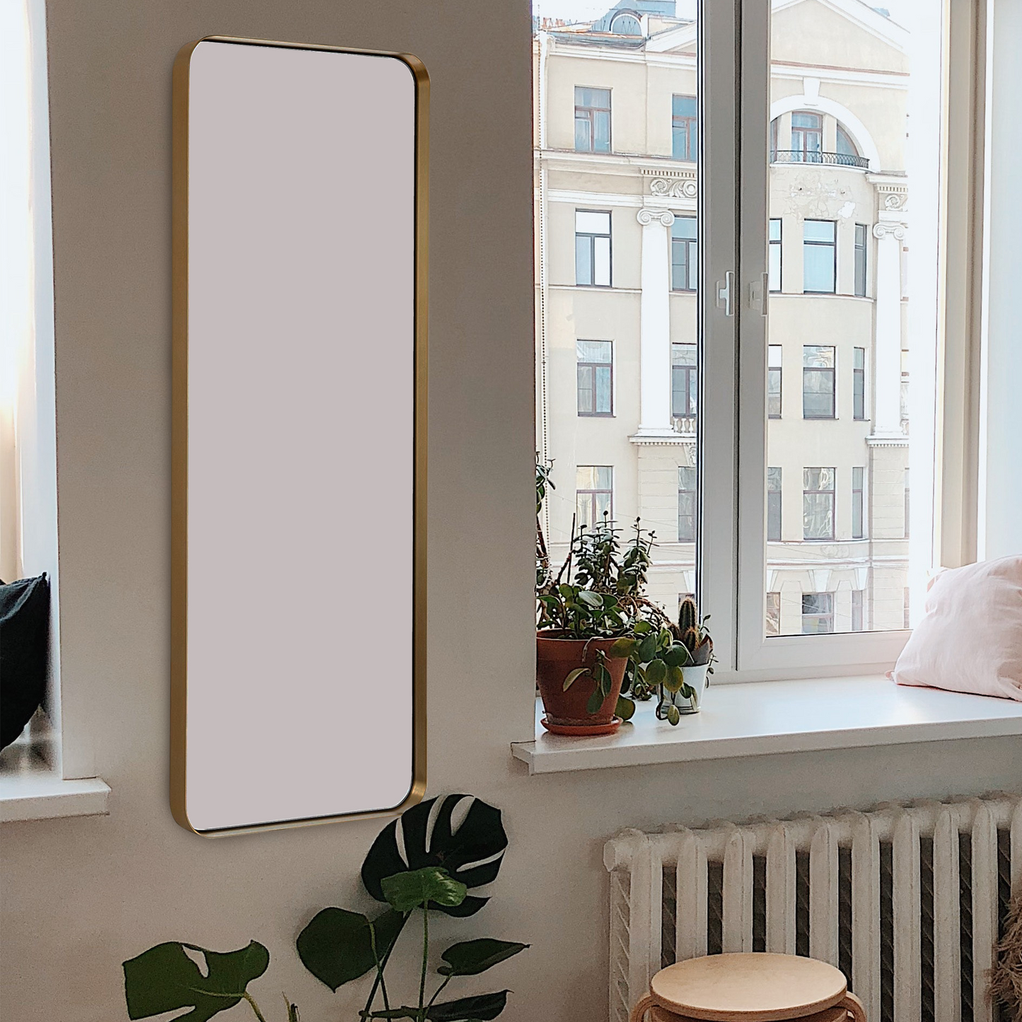 Gold Rectangle Mirror, 18"x 48”