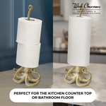Gold Octopus Paper Towel Holder, 17"